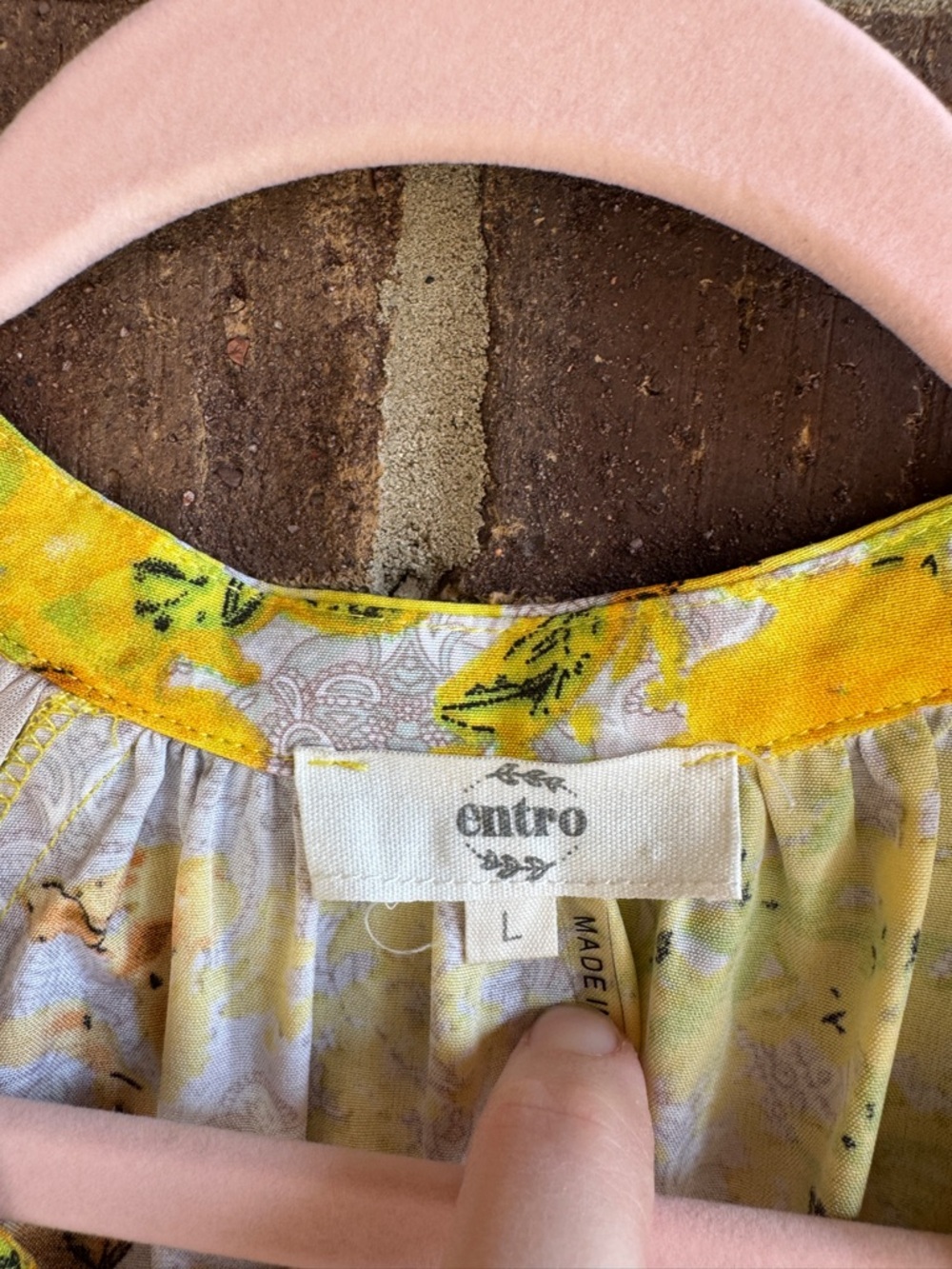 Entro Yellow Floral V-Neck Tiered Romper Women L - Picture 4 of 10
